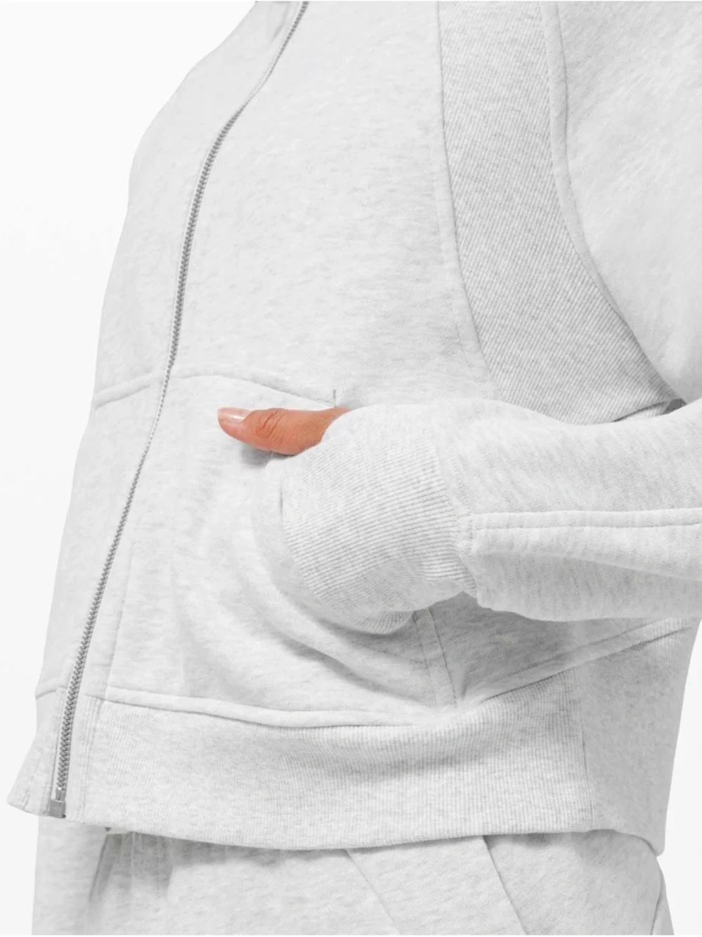 Lululemon Scuba Oversized Full Zip Heathered Core Ultra Light Grey Size M/L - Picture 4 of 11